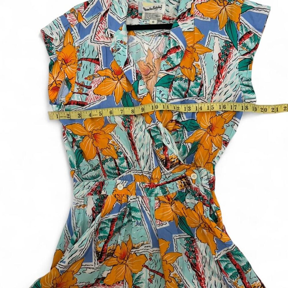 Vintage Diane von Furstenberg multicoloured print floral jumper Size 10 - Picture 4 of 5